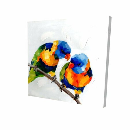 FONDO 32 x 32 in. Couple of Parrots-Print on Canvas FO2790572